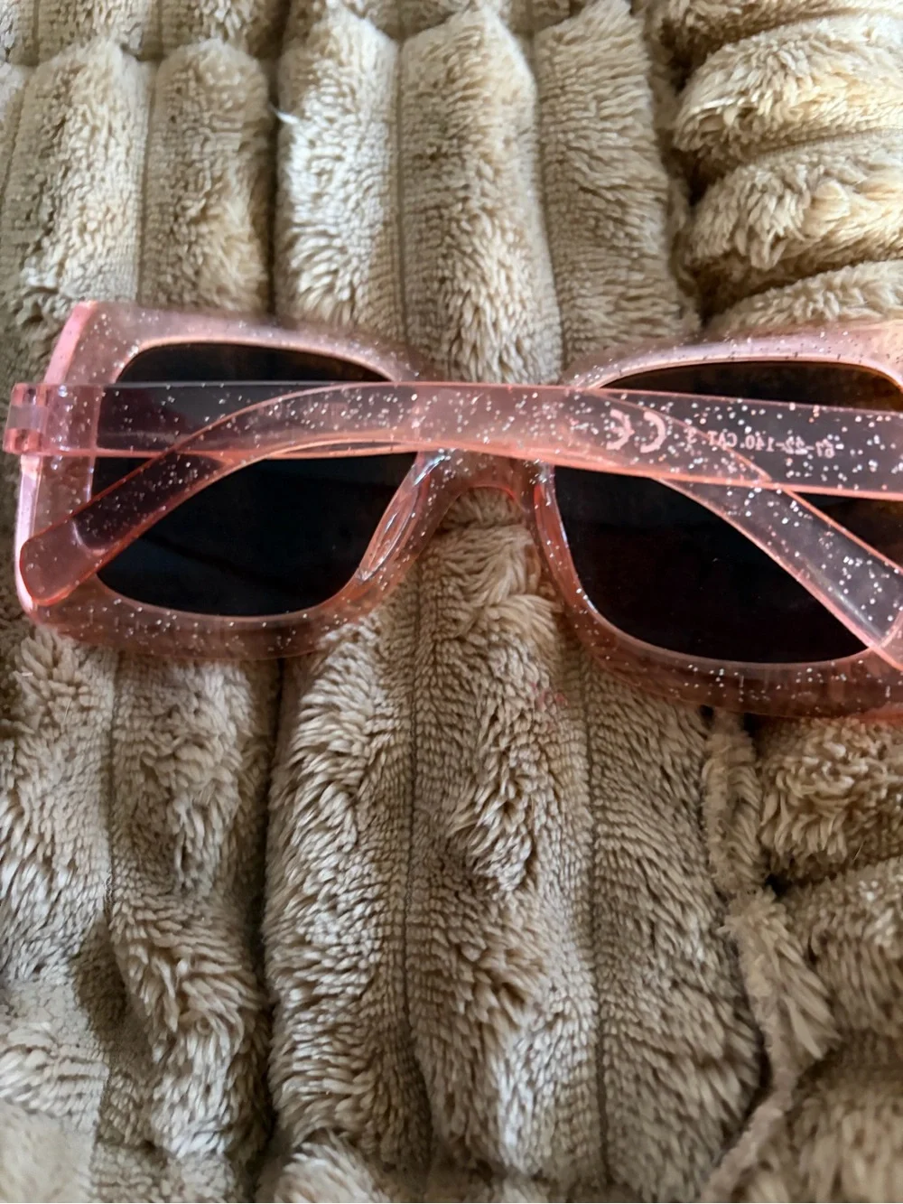 Pink Glitter Square Frame Sunglasses